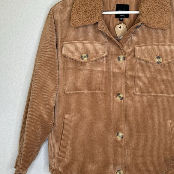 Love Tree Corduroy Jacket Womens Sz Small Sherpa Collar Pockets Button Front NWT - Picture 4 of 9